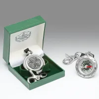 Picture A tin Irish compass decorated with a clover and Trinity motif