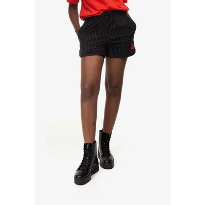 Zdjęcie Puma szorty x Vogue Woven Shorts damskie kolor czarny wzorzyste medium waist 534693.01-CZARNY
