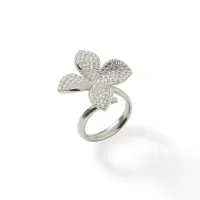 Zdjęcie Elegancki pierścionek Srebro rodowane Białe cyrkonie