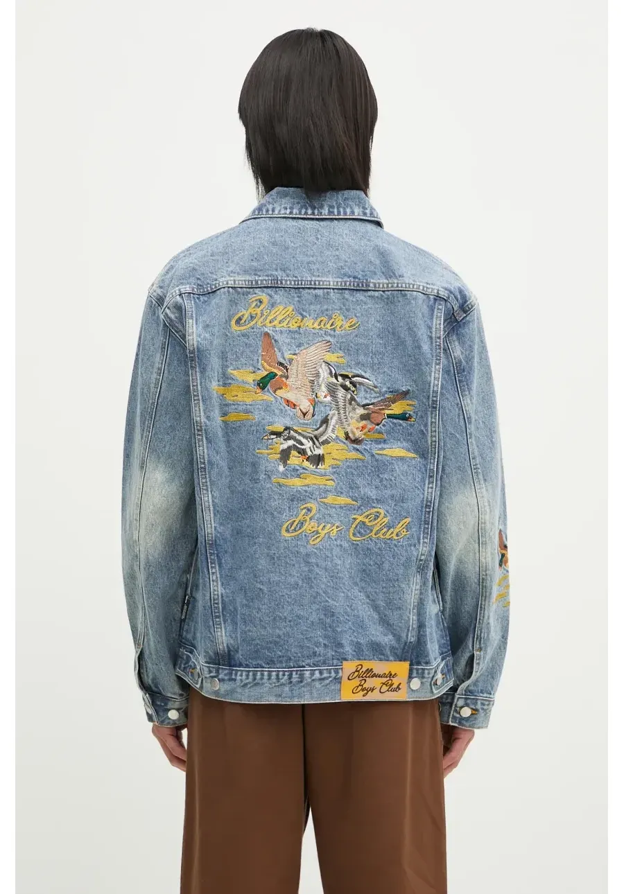 obrazek 1 Billionaire Boys Club kurtka jeansowa Duck Embroidered Denim Jacket męska kolor niebieski przejściowa B24410
