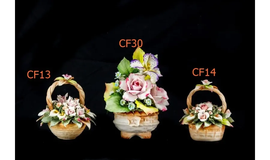 obrazek 1 Oryginalne porcelanowe kosze z kwiatami do apartamentu