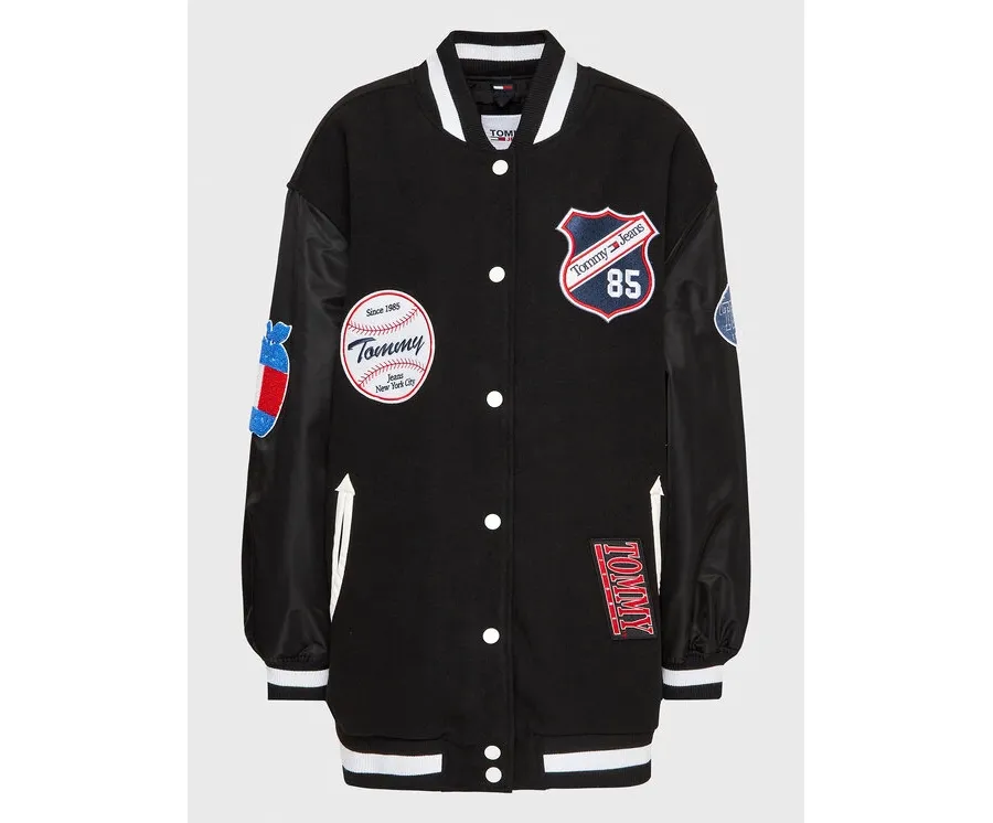obrazek 1 Tommy Jeans Curve Kurtka bomber Letterman DW0DW15076 Czarny Oversize