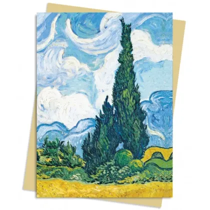 Zdjęcie Pakiet kartek na życzenia (Van Gogh: Pole pszenicy z cyprysami) - Flame Tree Publishing