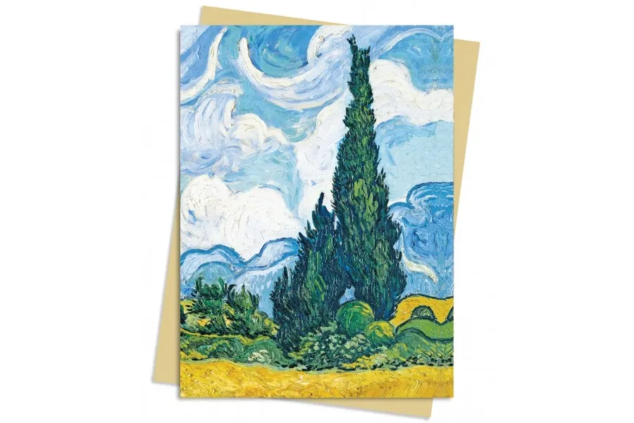 obrazek 1 Pakiet kartek na życzenia (Van Gogh: Pole pszenicy z cyprysami) - Flame Tree Publishing