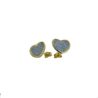 Picture Prestigious Italian heart earrings with stones