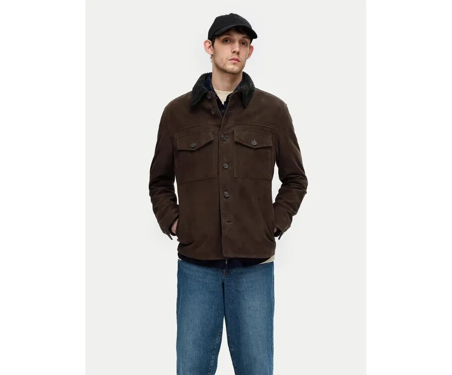 obrazek 1 Selected Homme Kurtka skórzana 16094769 Brązowy Regular Fit