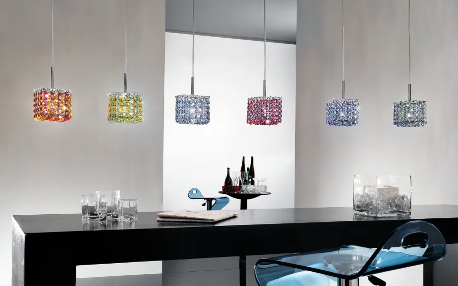 obrazek 1 Mały, kolorowy żyrandol z kryształami - Luxury Products