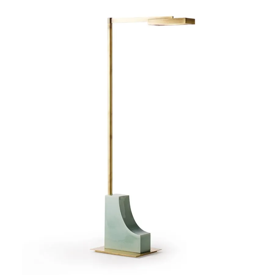 obrazek 1 Regulowana lampa podłogowa z dekoracyjną podstawą ceramiczną H.130xL.54xP.24 cm