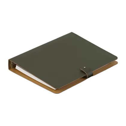 Zdjęcie Luksusowy skórzany segregator A5 w pięknym oliwkowym kolorze