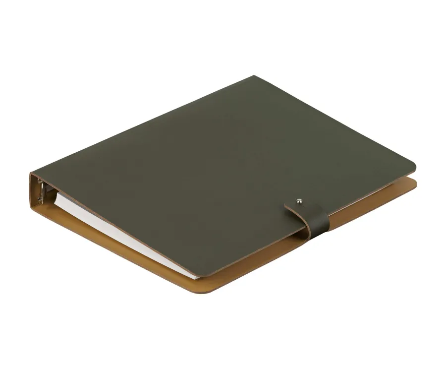 obrazek 1 Luksusowy skórzany segregator A5 w pięknym oliwkowym kolorze