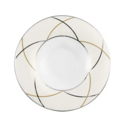 Zdjęcie Piękny biały spodek zdobiony wyjątkowym nowoczesnym wzorem - Tettau