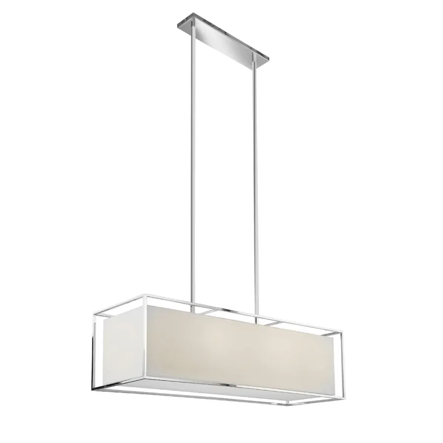 obrazek 1 Piękna prostokątna lampa wisząca z chromowanego mosiądzu H.200xL.120xP.40 cm