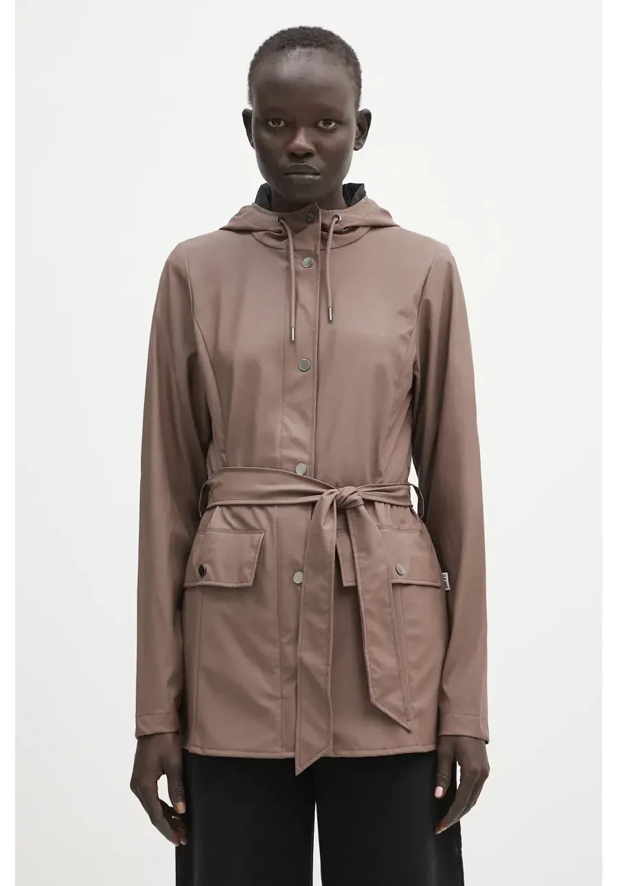obrazek 1 Rains kurtka Curve Jacket W3 kolor brązowy przejściowa 12100.110