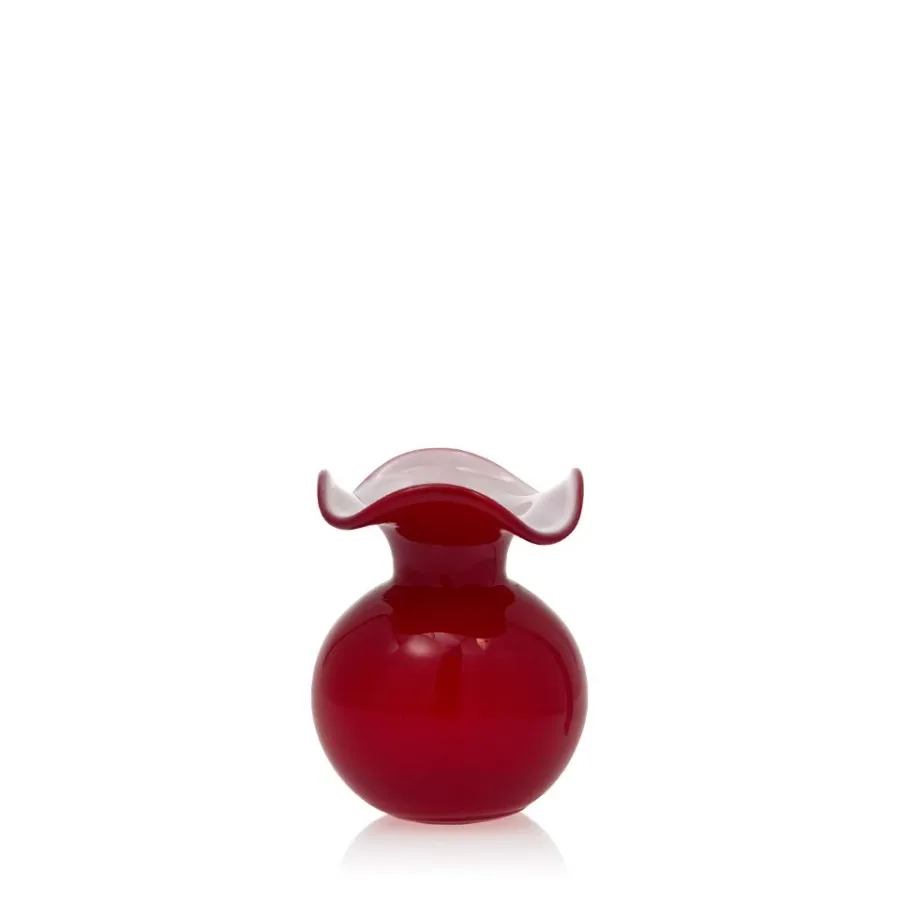 obrazek 1 Czerwony stylowy wazon ze szkła opalowgo (13,5 cm)