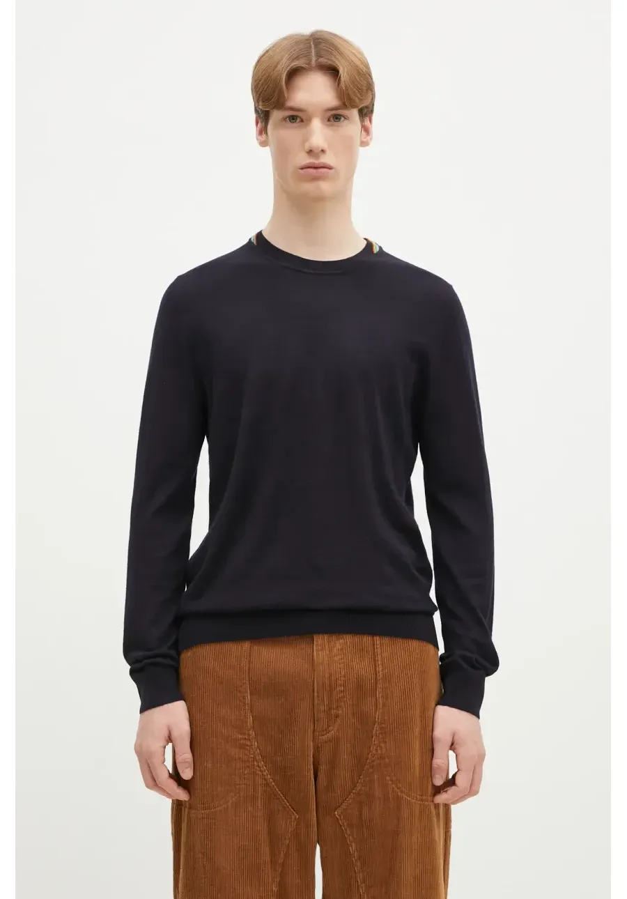 obrazek 1 Paul Smith sweter wełniany męski kolor granatowy lekki M1R-251Z-P02094