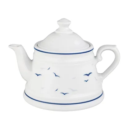 Picture Classic porcelain tea kettle decorated with a bird motif - Tettau