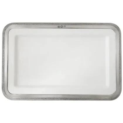 Picture Italian platter made of pewter and ceramics for the dining room