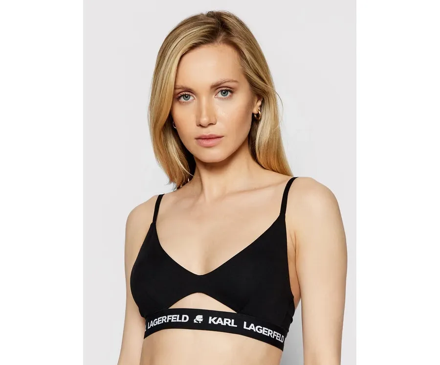obrazek 1 KARL LAGERFELD Biustonosz braletka Peephole Logo 211W2101 Czarny