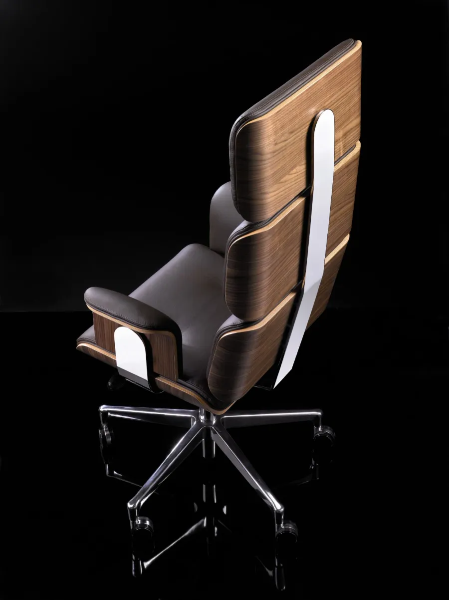 obrazek 8 Włoski designerski skórzany fotel do gabinetu - wersja chrome