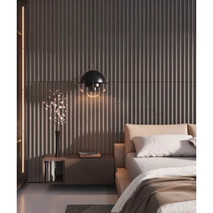 Zdjęcie 135x38 cm VT - PB41 (S51 ciemno szary - mysi) LAMEL - Panel dekor 3D beton architektoniczny