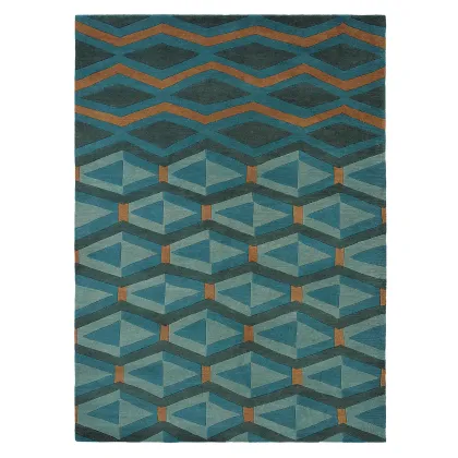 Picture Exclusive turquoise geometric carpet - YARA ARTDECO 33508