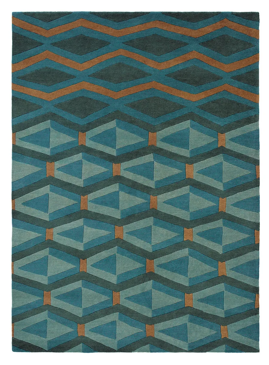 Dywan geometryczny turkusowy YARA ARTDECO 33508
