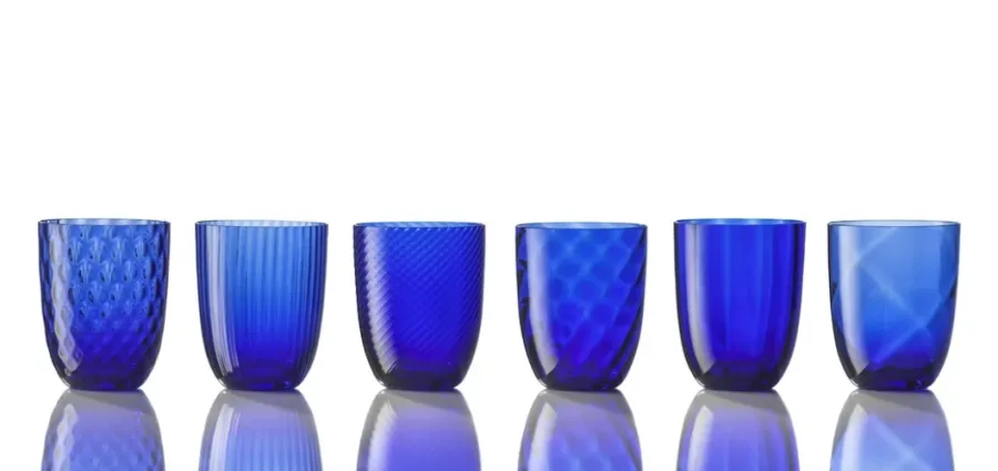 obrazek 1 Urokliwy niebieski komplet szklanek do wody Murano