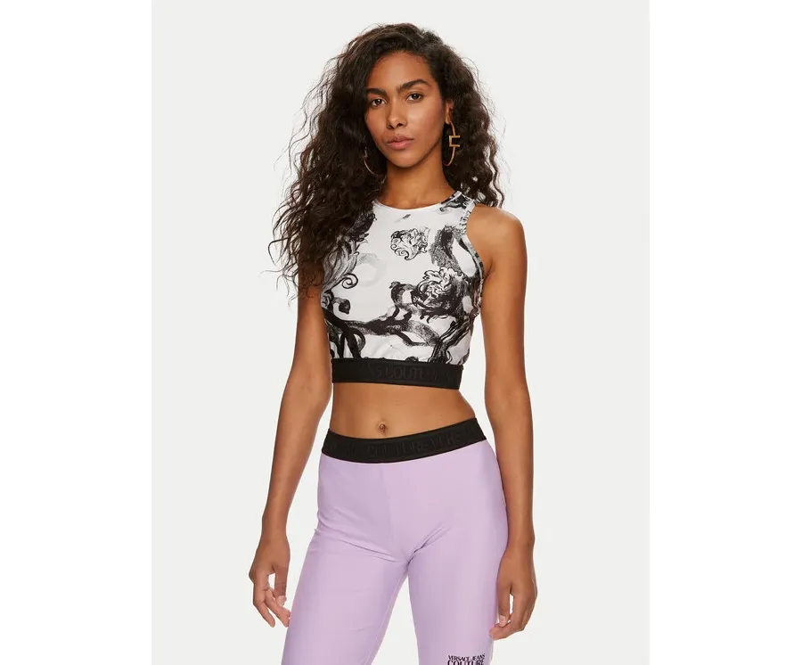 obrazek 1 Versace Jeans Couture Top 76HAM227 Biały Skinny Fit