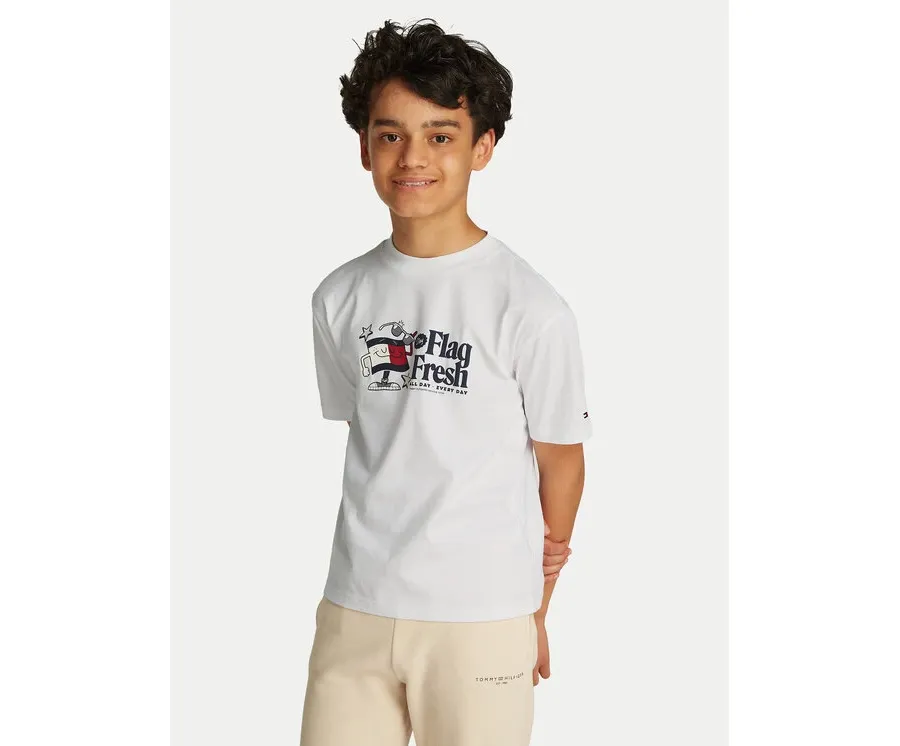 obrazek 1 Tommy Hilfiger T-Shirt Flag Fun KB0KB09354 M Biały Regular Fit
