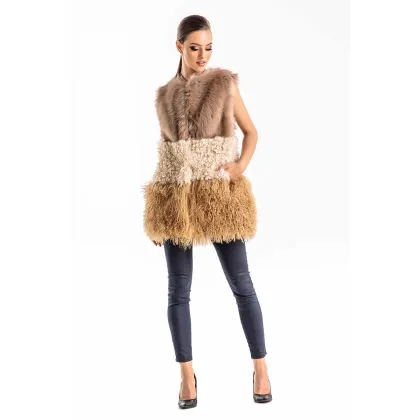 Picture Sophisticated, elegant sheep fur vest - A&A Vesa