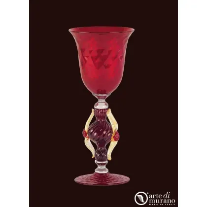 Zdjęcie Zjawiskowy złoty kielich ze szkła Murano