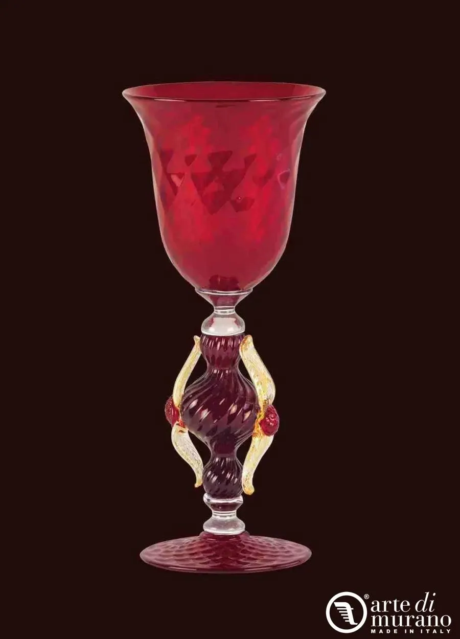 obrazek 1 Zjawiskowy złoty kielich ze szkła Murano