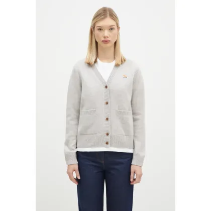 Zdjęcie Maison Kitsuné kardigan wełniany Baby Fox Patch kolor szary LW00507KT1006