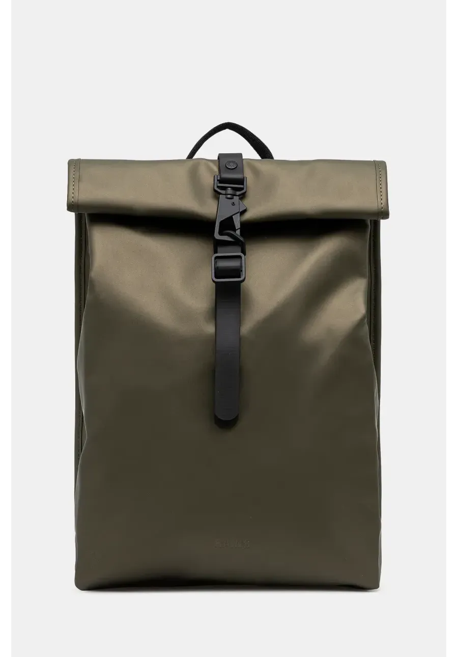 obrazek 1 Rains plecak Rolltop Rucksack Mini W3 kolor zielony duży gładki 13330