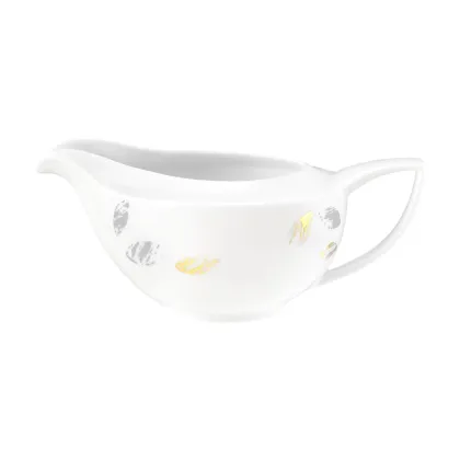 Zdjęcie Ekskluzywna porcelanowa sosjerka o delikatnym szaro złotym zdobieniu – Tettau