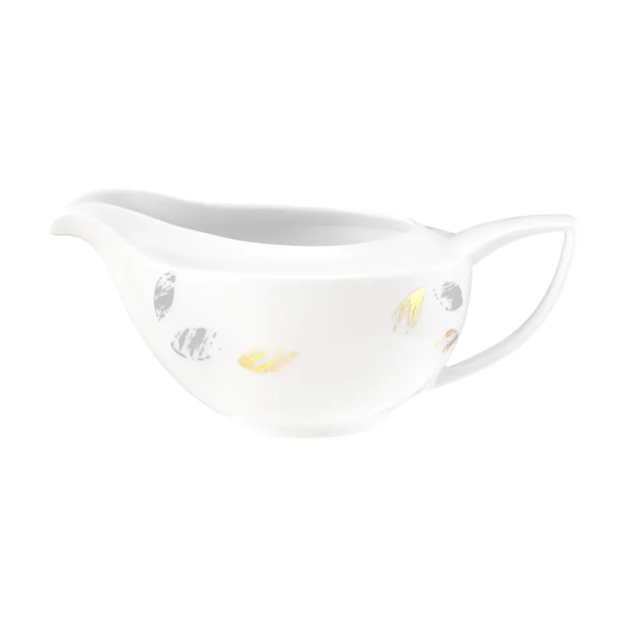 obrazek 1 Ekskluzywna porcelanowa sosjerka o delikatnym szaro złotym zdobieniu – Tettau