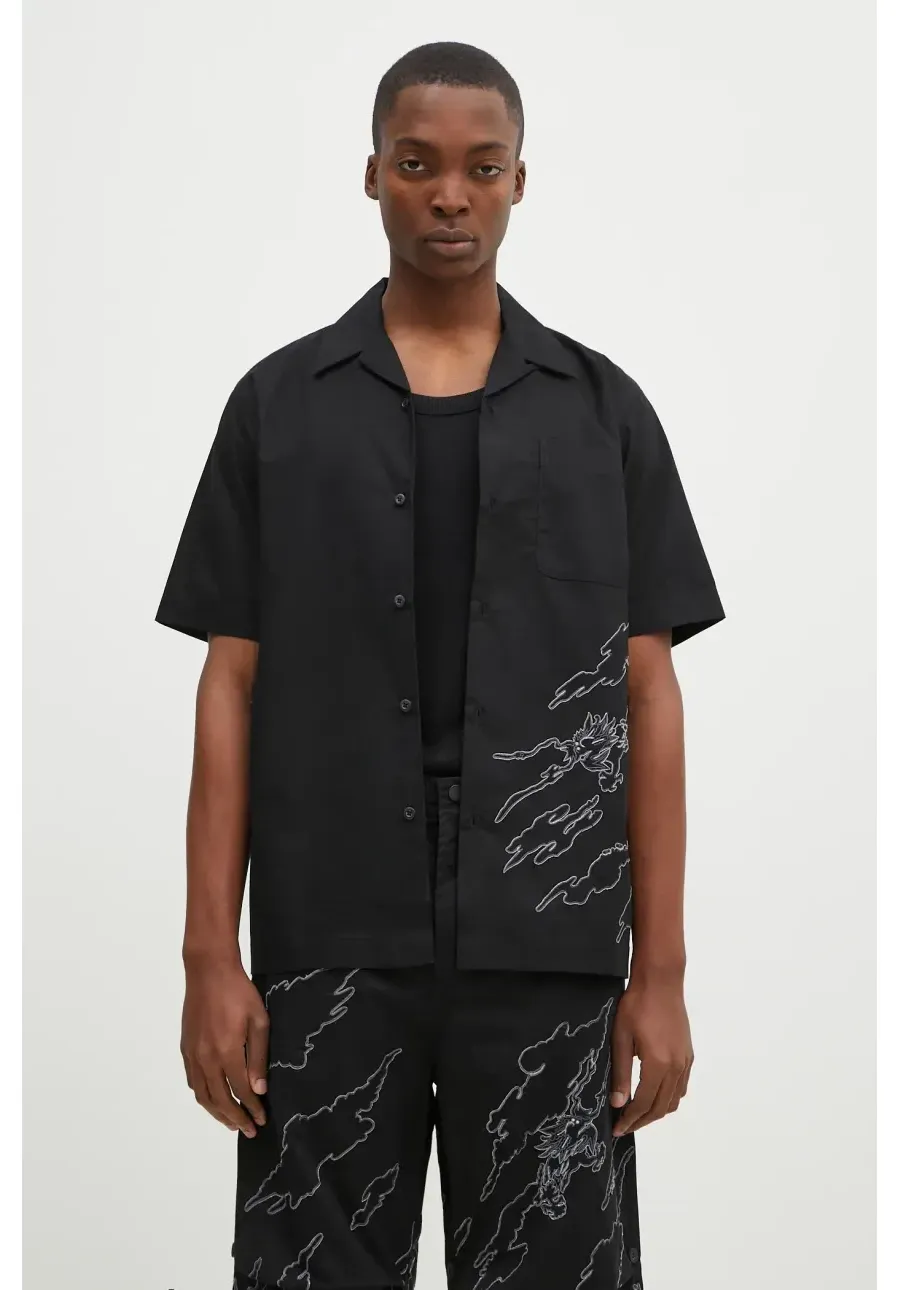 obrazek 1 Maharishi koszula bawełniana Dpm: Sparse Bonsai Camo Shirt męska kolor czarny relaxed 5336.BLACK