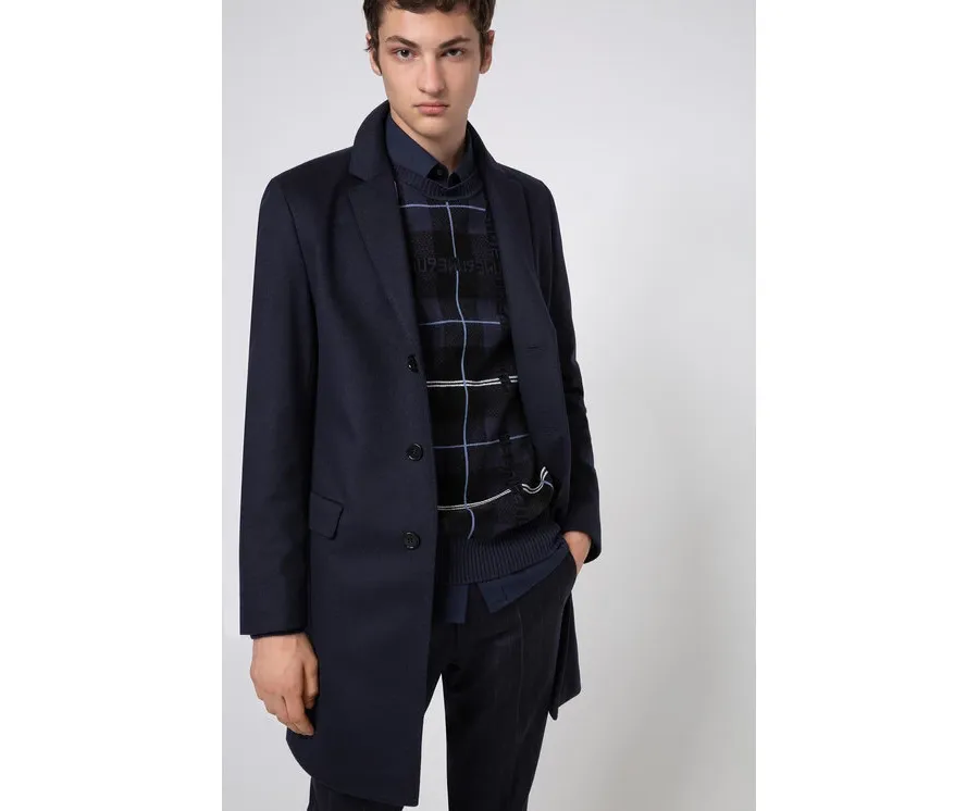obrazek 1 Hugo Płaszcz wełniany Migor2041 50438437 Granatowy Slim Fit HUGO