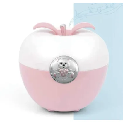 Picture Beautiful pink lamp-music box in the shape of an apple