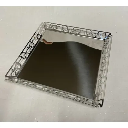 Picture Italian square steel tray for serving snacks