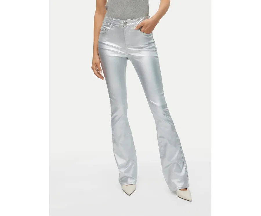 obrazek 1 Vero Moda Spodnie materiałowe Flash 10329072 Srebrny Flared Fit