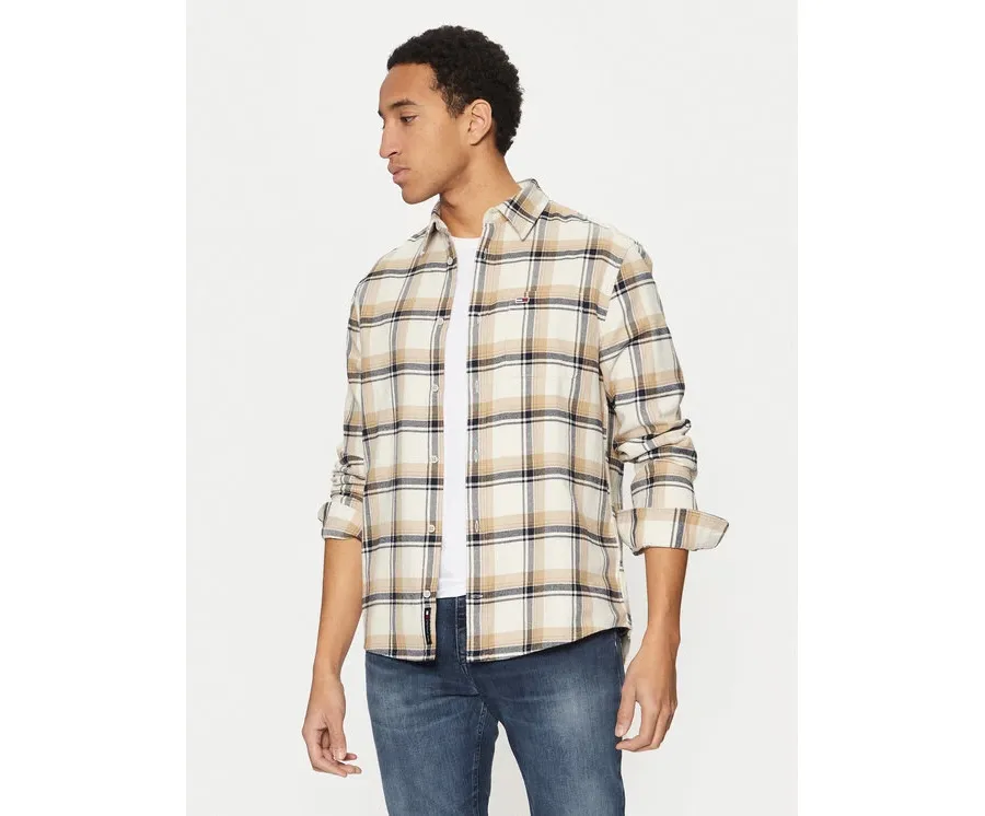 obrazek 1 Tommy Jeans Koszula Check Flannel DM0DM20670 Beżowy Regular Fit