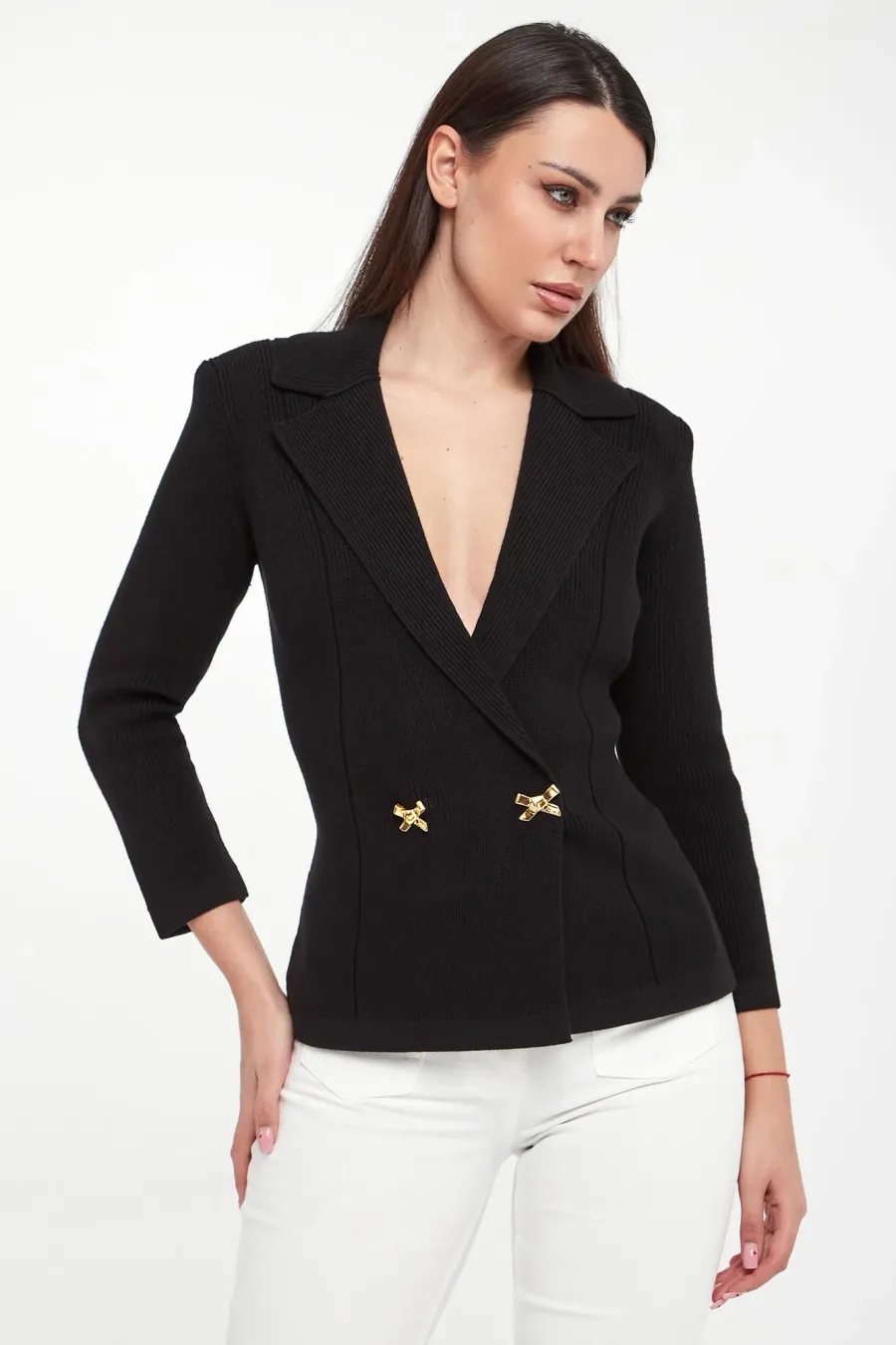 obrazek 1 Blezer damski z dzianiny ELISABETTA FRANCHI Elisabetta Franchi