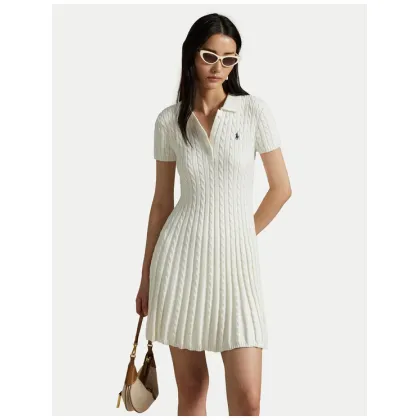 Zdjęcie Polo Ralph Lauren Sukienka dzianinowa 211966310002 Biały Regular Fit