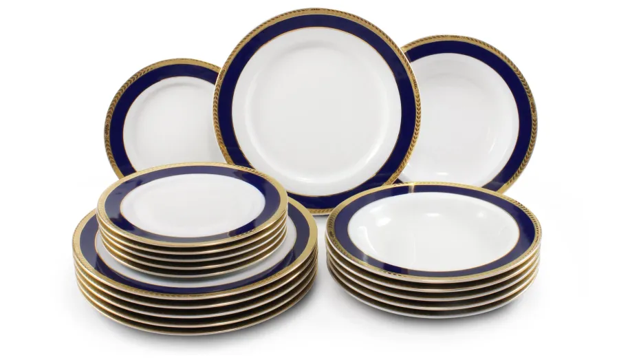 obrazek 1 Elegancki 18-elementowy komplet porcelanowych talerzy w stylu nowoczesnym – Leander