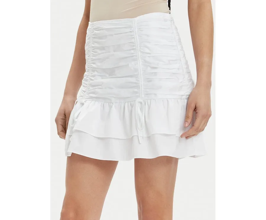 obrazek 1 Guess Spódnica mini Zoe W4GD86 WAF10 Biały Flare Fit