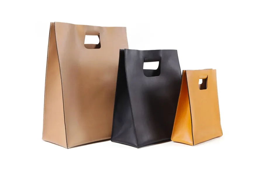 picture 1 A unique medium bag made of natural leather