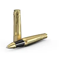Picture Stylish ballpoint pen in gold color, perfect as a gift