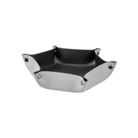 Zdjęcie Ośmiokątny skórzany organizer na drobiazgi w kolorze szarym