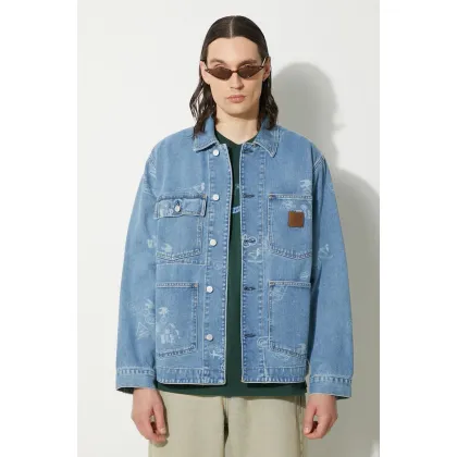 Zdjęcie Carhartt WIP kurtka jeansowa Stamp Jacket męska kolor niebieski przejściowa I033743.2LN35